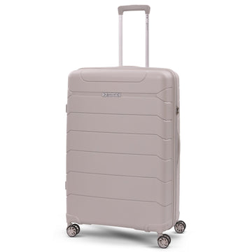 Aerolite Large 28" (100L) Lightweight Polypropylene Hard Shell Check-In Suitcase, 4 Dual Spinner Wheels, TSA Lock, Waterproof Pocket, 5 Years Warranty - Cream